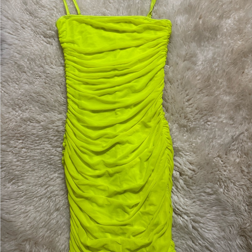 Amazon Neon Bodycon Ruched Dress - Picture 2 of 5